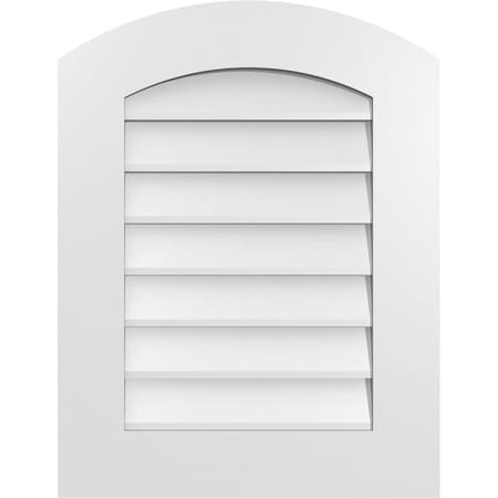 Ekena Millwork Arch Top Surface Mount PVC Gable Vent: Functional, w/ 3-1/2"W x 1"P Standard Frame, 20"W x 26"H GVPAR20X2601SF
